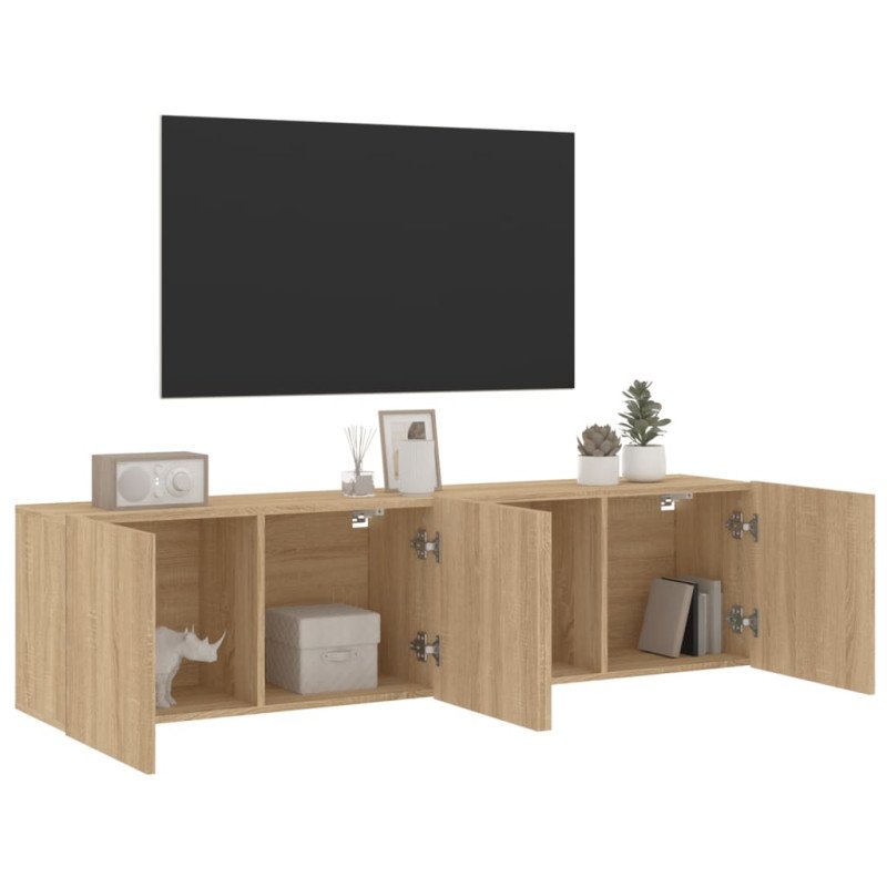 vidaXL TV skrinky nástenné 2 ks dub sonoma 80x30x41 cm