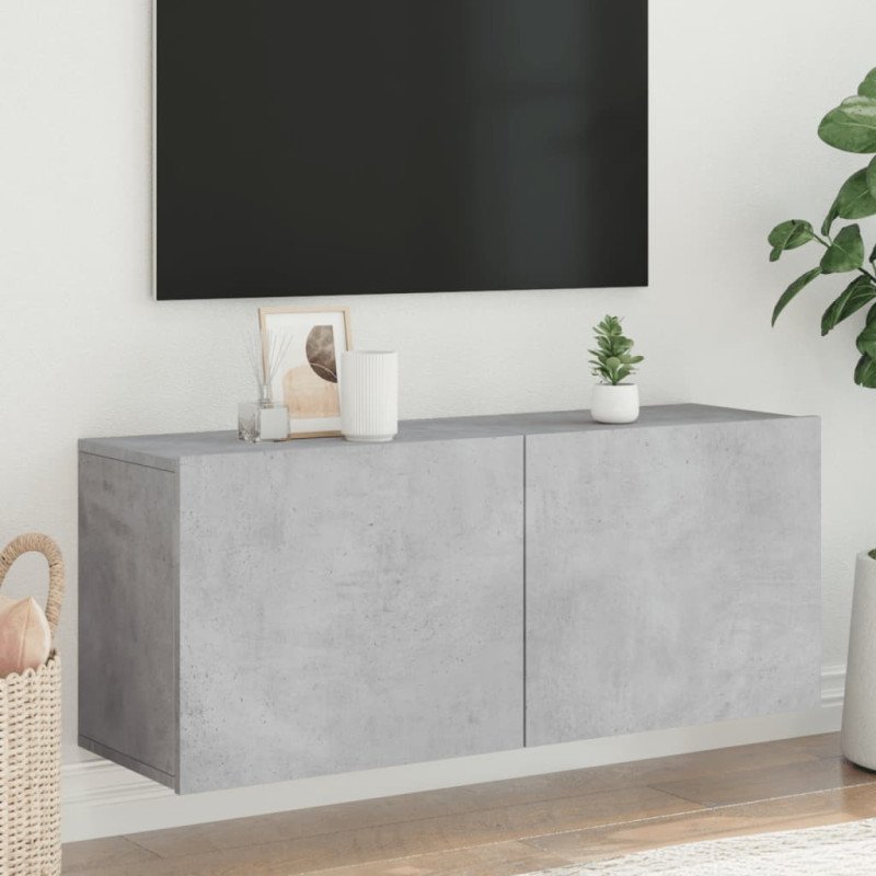 vidaXL TV skrinka nástenná betónovo sivá 100x30x41 cm