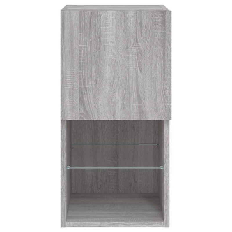 vidaXL TV skrinka s LED svetlami sivá sonoma 30,5x30x60 cm