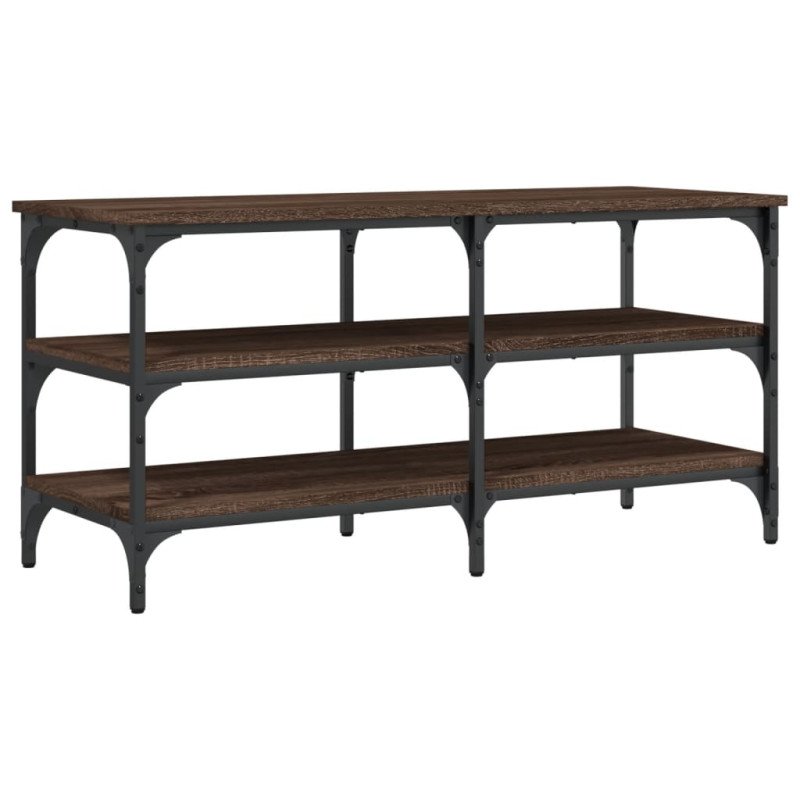 vidaXL Lavička na topánky hnedý dub 100x38,5x49 cm kompozitné drevo