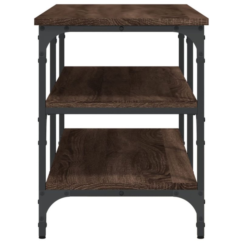 vidaXL Lavička na topánky hnedý dub 100x38,5x49 cm kompozitné drevo