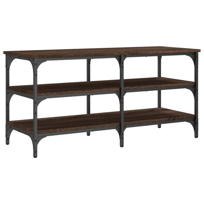 vidaXL Lavička na topánky hnedý dub 100x38,5x49 cm kompozitné drevo