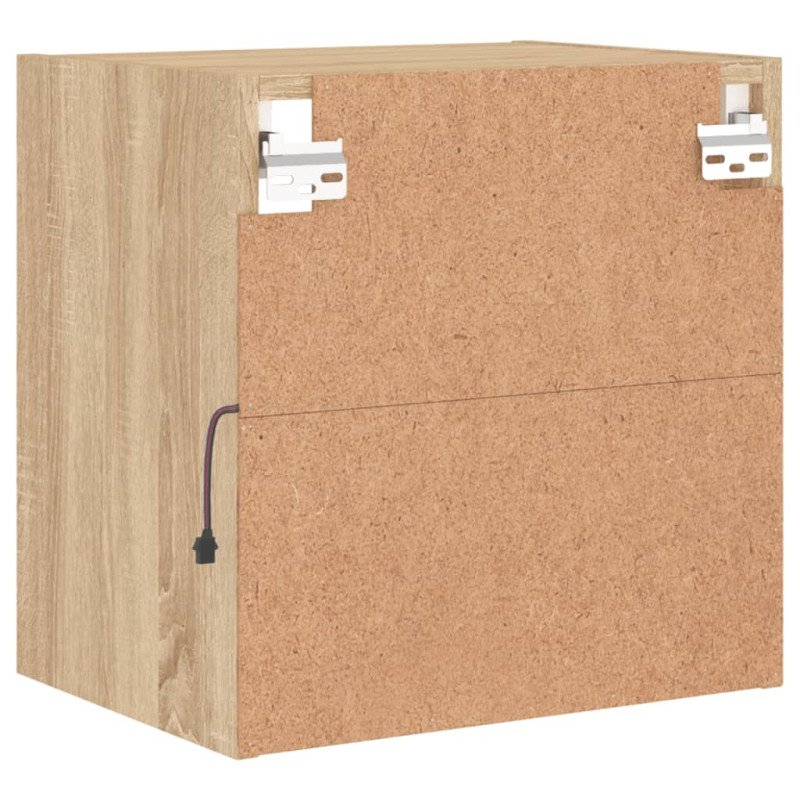 vidaXL Nočný stolík s LED svetlami nástenný dub sonoma