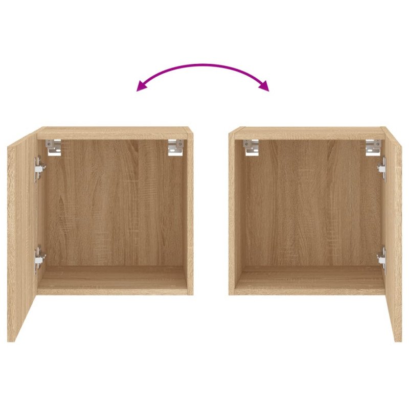 vidaXL TV nástenné skrinky 2 ks dub sonoma 40,5x30x40 cm kompoz. drevo