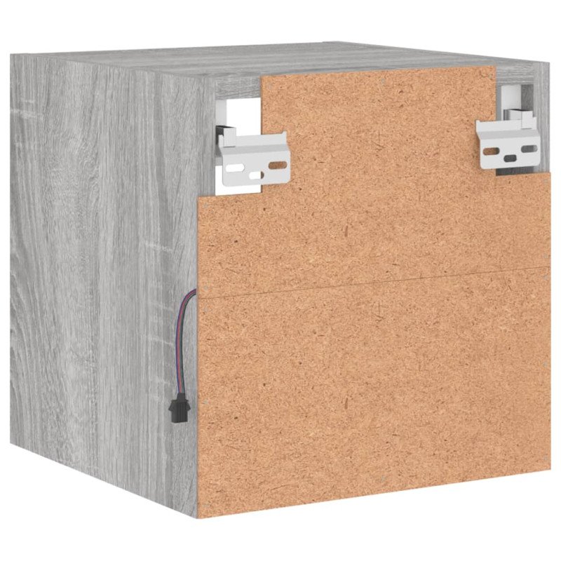 vidaXL TV nástenná skrinka s LED svetlami sivá sonoma 30x28,5x30 cm