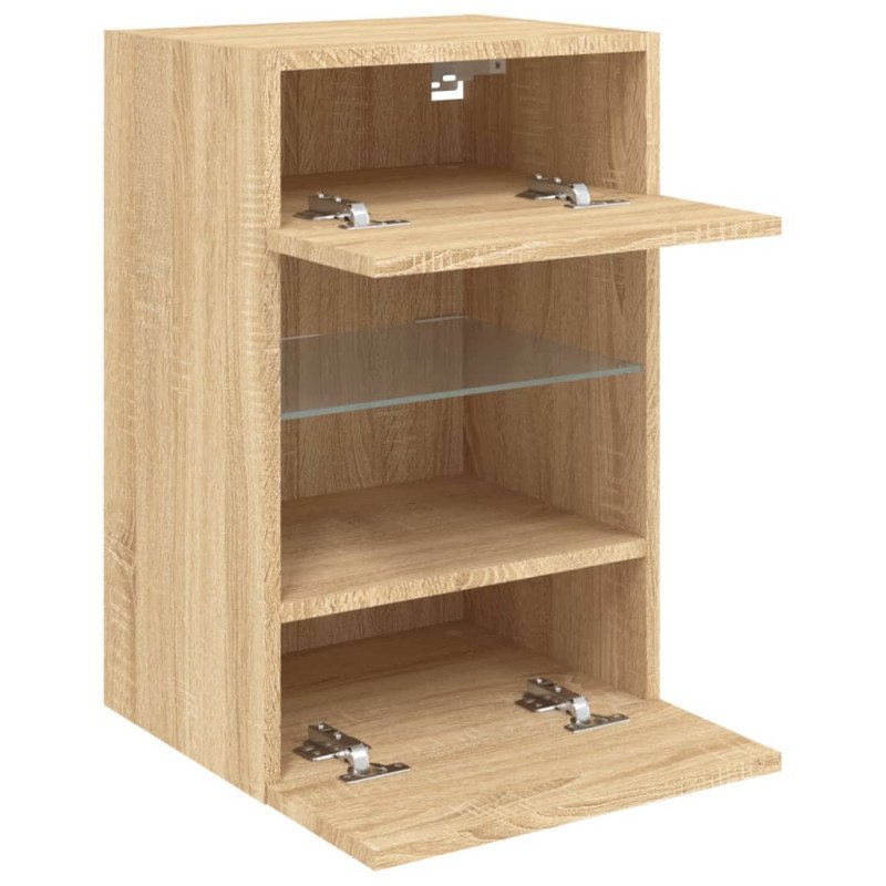 vidaXL TV nástenná skrinka s LED svetlami dub sonoma 40x30x60,5 cm
