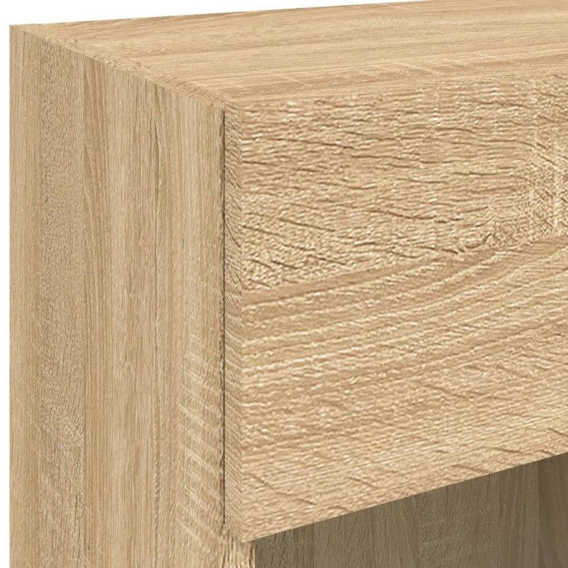 vidaXL TV nástenná skrinka s LED svetlami dub sonoma 40x30x60,5 cm