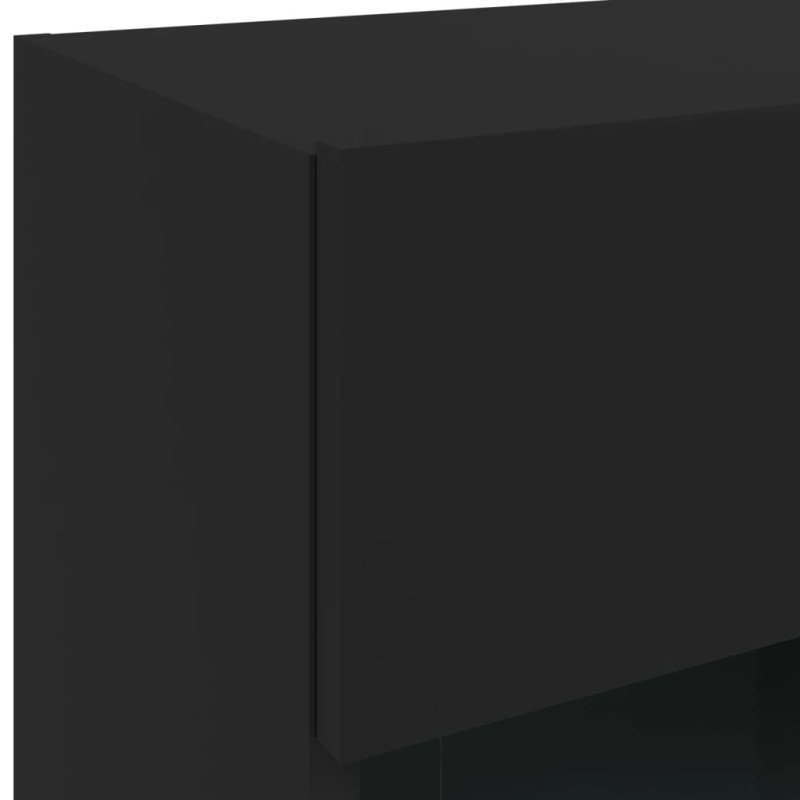 vidaXL TV nástenná skrinka s LED svetlami čierna 40x30x60,5 cm