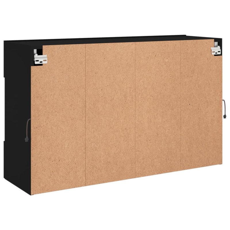 vidaXL TV nástenná skrinka s LED svetlami čierna 98,5x30x60,5 cm