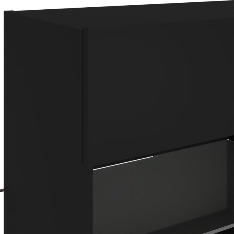 vidaXL TV nástenná skrinka s LED svetlami čierna 98,5x30x60,5 cm