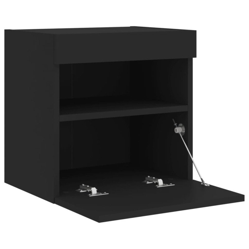 vidaXL TV nástenné skrinky s LED svetlami 2 ks čierne 40x30x40 cm