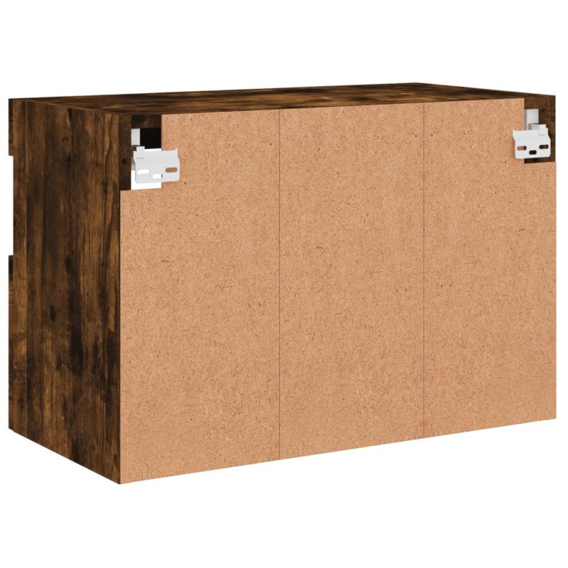 vidaXL TV nástenná skrinka s LED svetlami dymový dub 60x30x40 cm