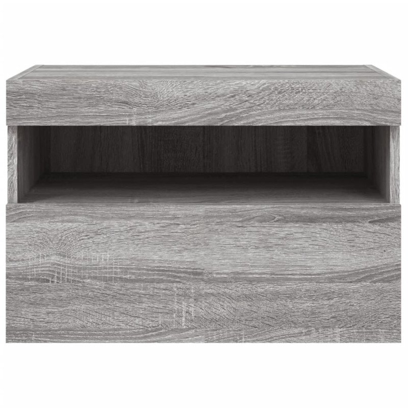 vidaXL TV nástenná skrinka s LED svetlami sivá sonoma 60x30x40 cm