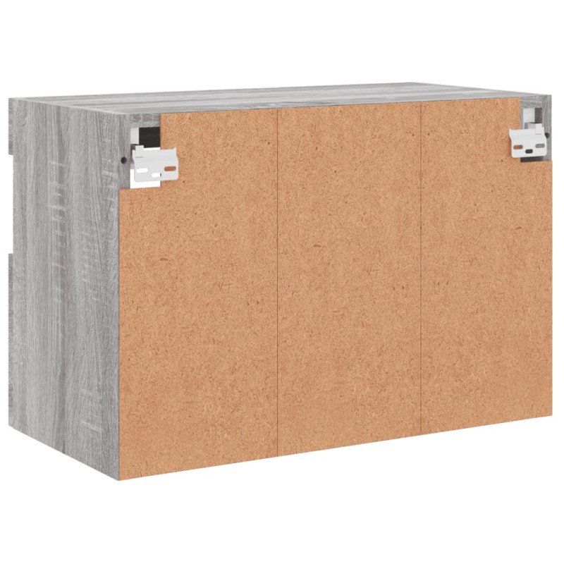 vidaXL TV nástenná skrinka s LED svetlami sivá sonoma 60x30x40 cm