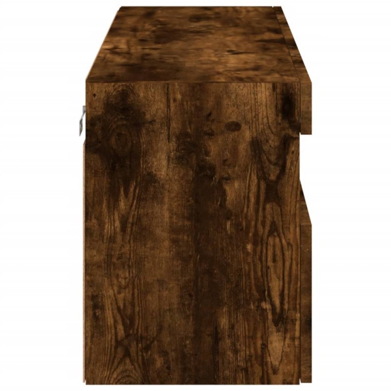 vidaXL TV nástenná skrinka s LED svetlami dymový dub 100x30x40 cm