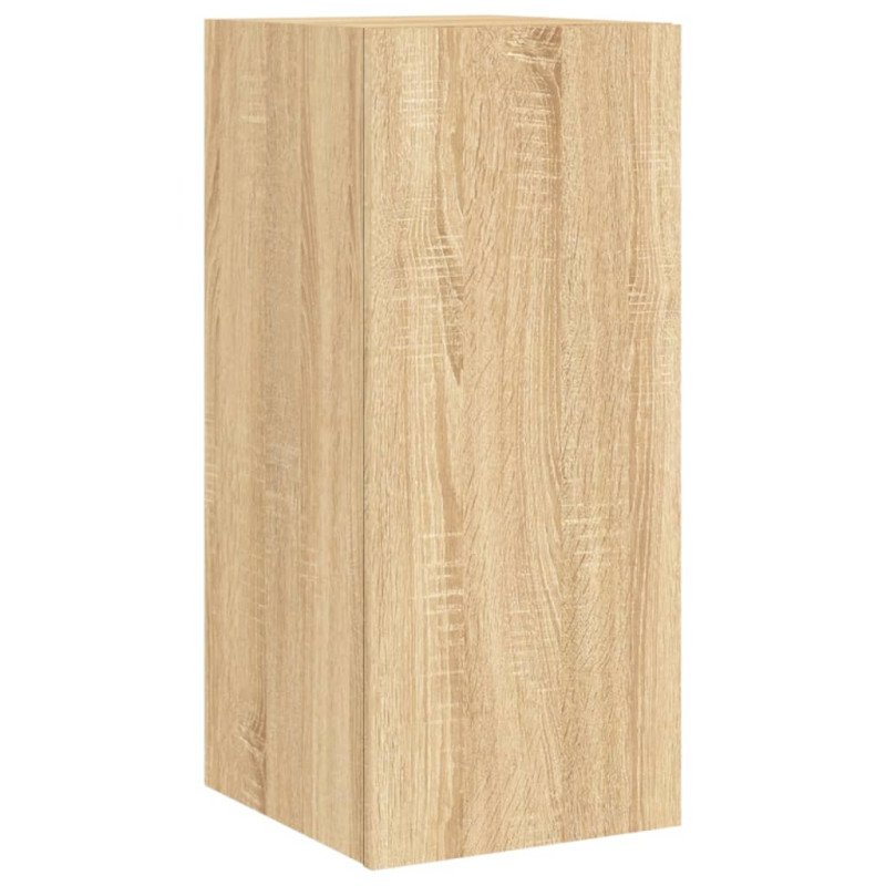 vidaXL TV nástenná skrinka s LED svetlami dub sonoma 30,5x35x70 cm