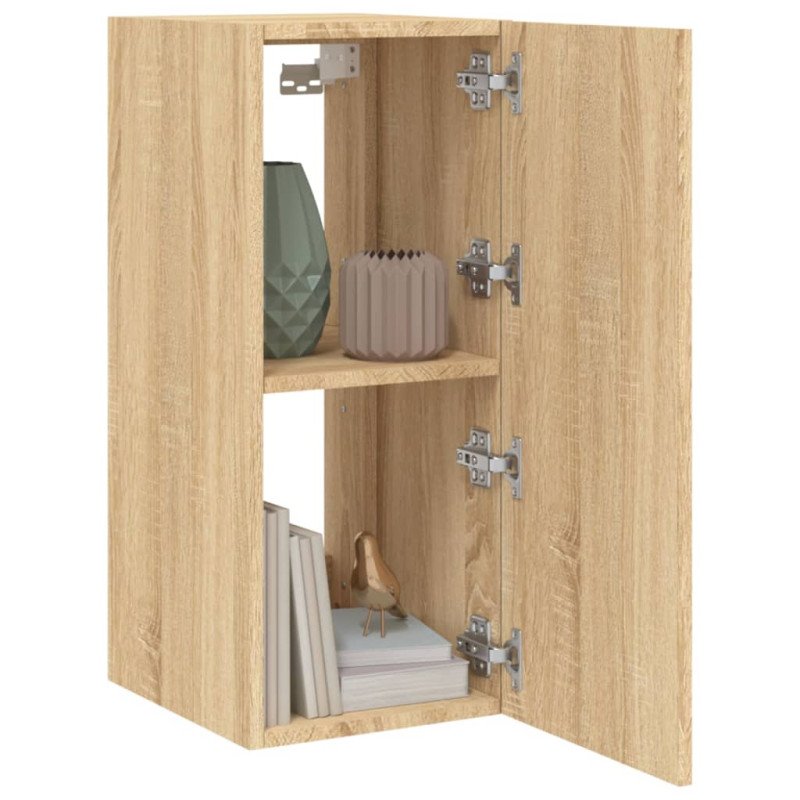 vidaXL TV nástenná skrinka s LED svetlami dub sonoma 30,5x35x70 cm