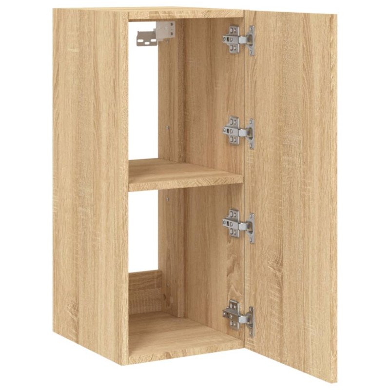vidaXL TV nástenná skrinka s LED svetlami dub sonoma 30,5x35x70 cm
