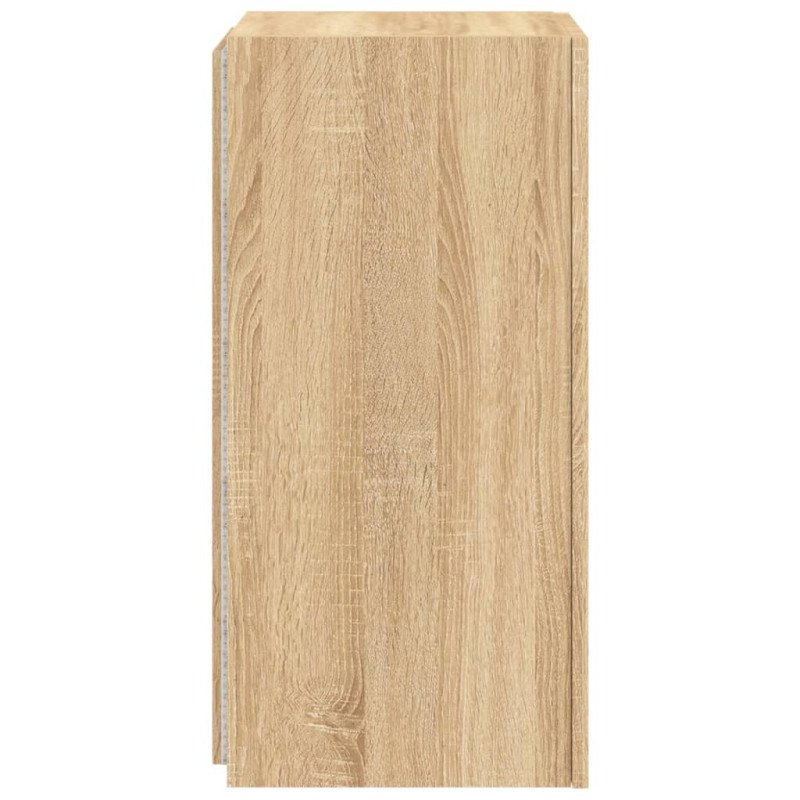 vidaXL TV nástenná skrinka s LED svetlami dub sonoma 30,5x35x70 cm