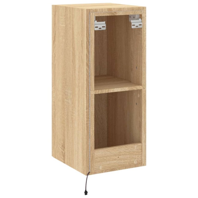 vidaXL TV nástenná skrinka s LED svetlami dub sonoma 30,5x35x70 cm