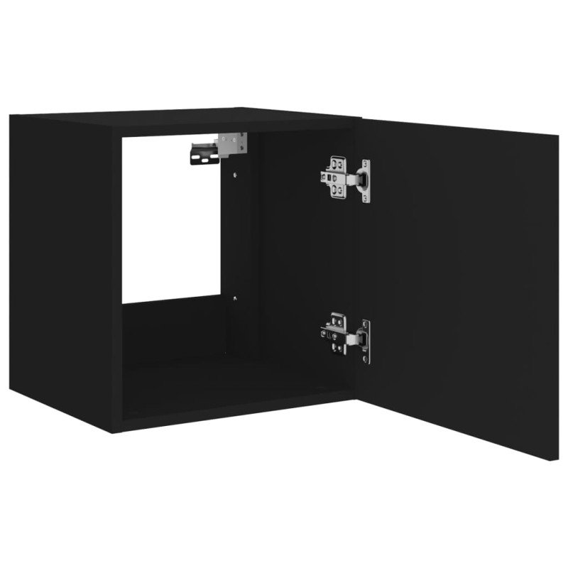 vidaXL TV nástenná skrinka s LED svetlami čierna 40,5x35x40 cm