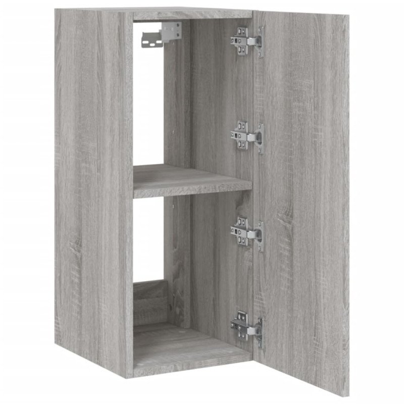 vidaXL TV nástenné skrinky s LED svetlami 2ks sivé sonoma 30,5x35x70cm