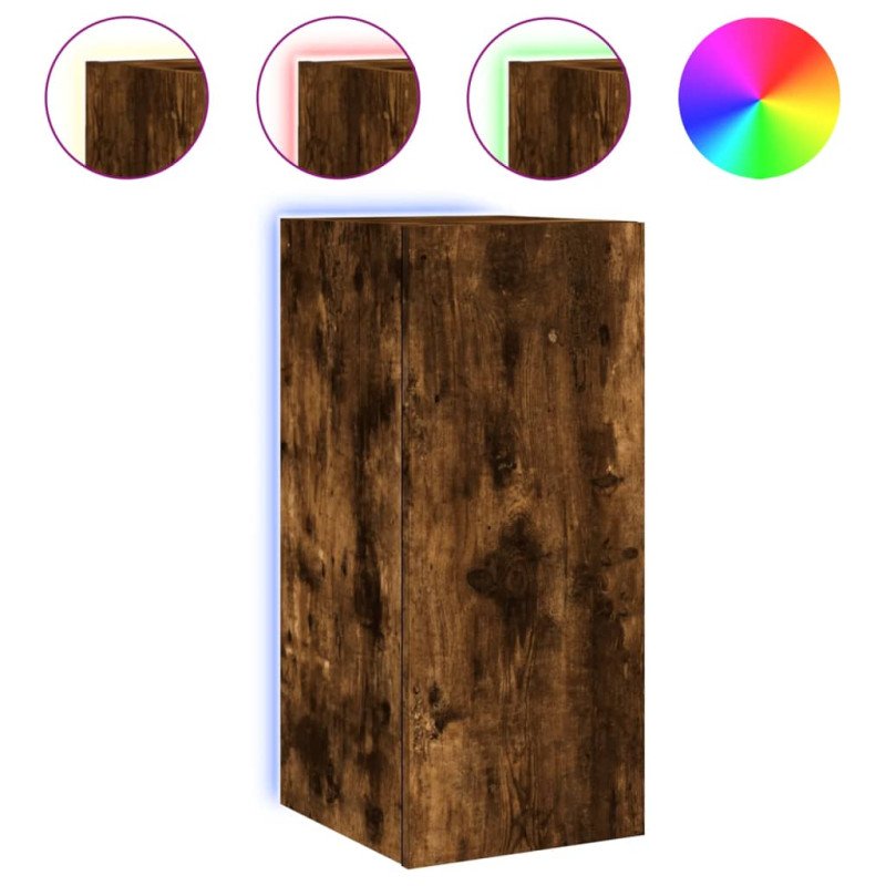 vidaXL TV nástenné skrinky s LED svetlami 2 ks dymový dub 30,5x35x70cm