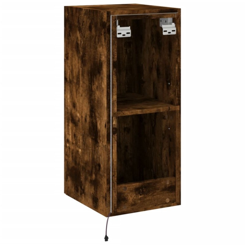 vidaXL TV nástenné skrinky s LED svetlami 2 ks dymový dub 30,5x35x70cm