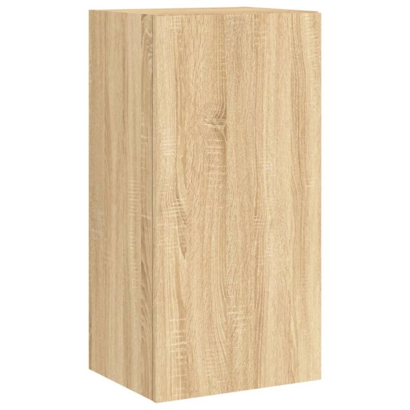 vidaXL TV nástenná skrinka s LED svetlami dub sonoma 40,5x35x80 cm