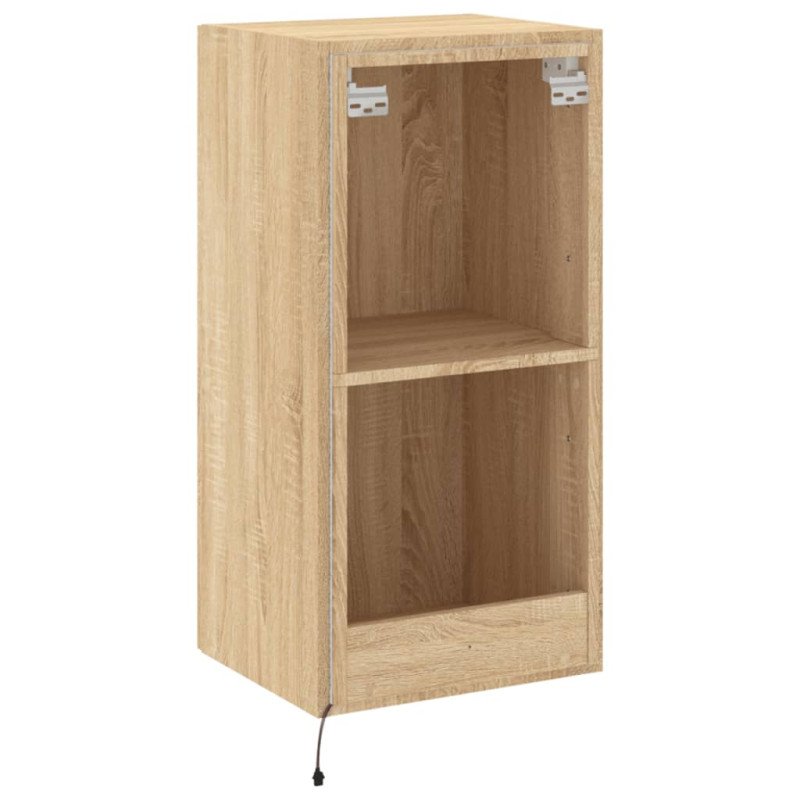 vidaXL TV nástenná skrinka s LED svetlami dub sonoma 40,5x35x80 cm