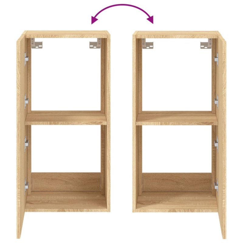 vidaXL TV nástenná skrinka s LED svetlami dub sonoma 40,5x35x80 cm