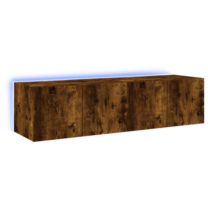 vidaXL TV nástenné skrinky s LED svetlami 2 ks dymový dub 60x35x31 cm