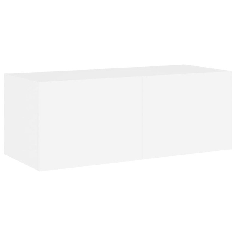 vidaXL TV nástenná skrinka s LED svetlami biela 80x35x31 cm