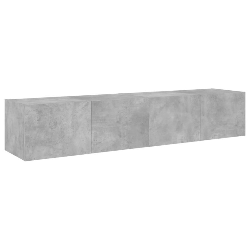 vidaXL TV nástenné skrinky s LED svetlami 2 ks betón. sivé 80x35x31 cm