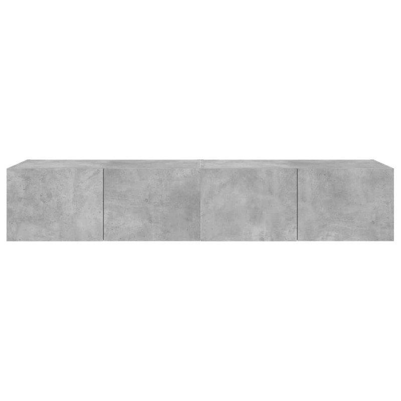vidaXL TV nástenné skrinky s LED svetlami 2 ks betón. sivé 80x35x31 cm