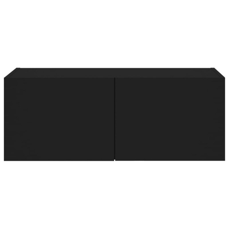 vidaXL TV nástenná skrinka s LED svetlami čierna 80x35x31 cm