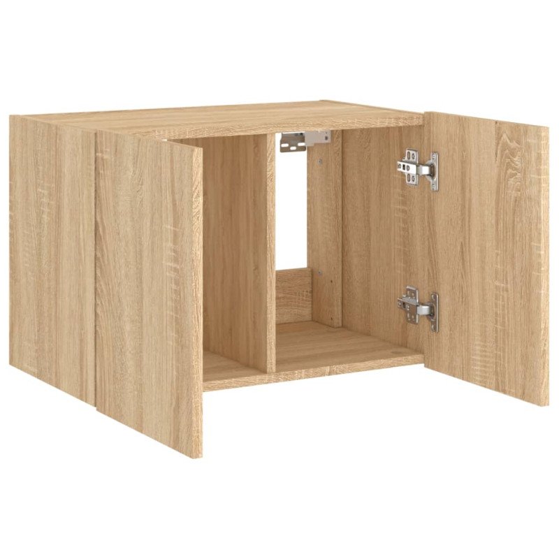 vidaXL TV nástenná skrinka s LED svetlami dub sonoma 60x35x41 cm