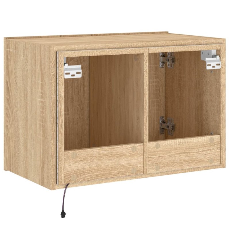 vidaXL TV nástenná skrinka s LED svetlami dub sonoma 60x35x41 cm