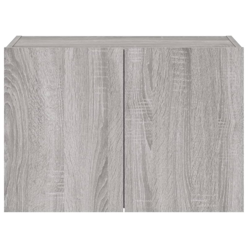 vidaXL TV nástenná skrinka s LED svetlami sivá sonoma 60x35x41 cm