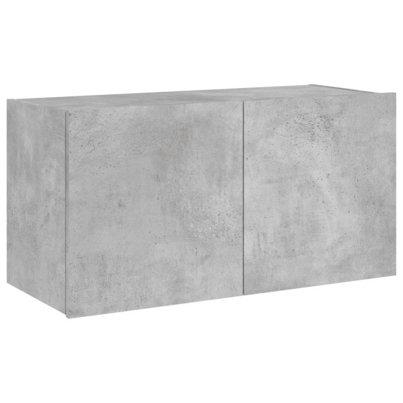 vidaXL TV nástenná skrinka s LED svetlami betónovo sivá 80x35x41 cm