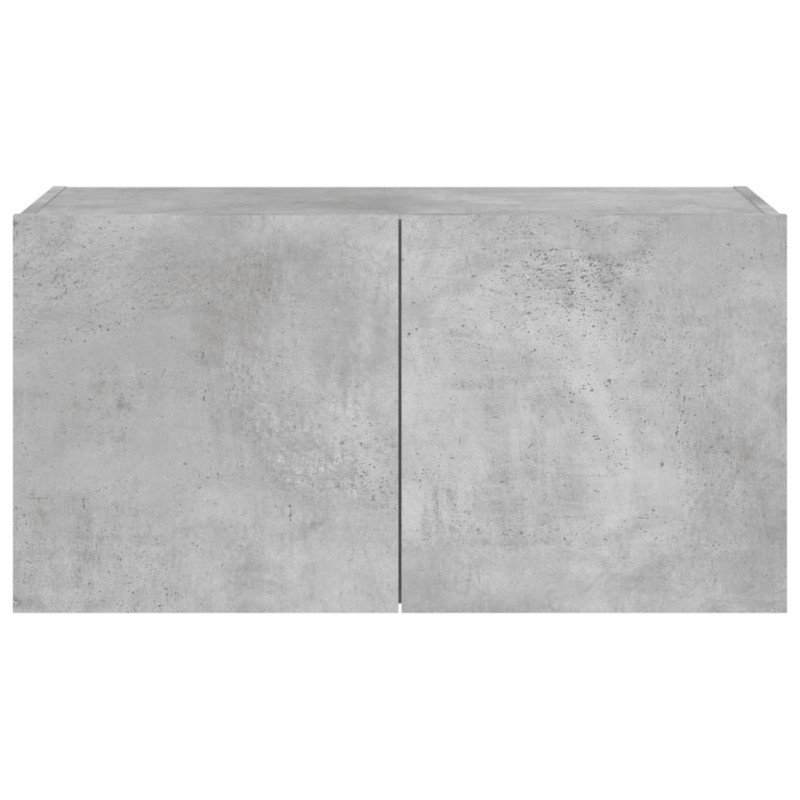 vidaXL TV nástenná skrinka s LED svetlami betónovo sivá 80x35x41 cm