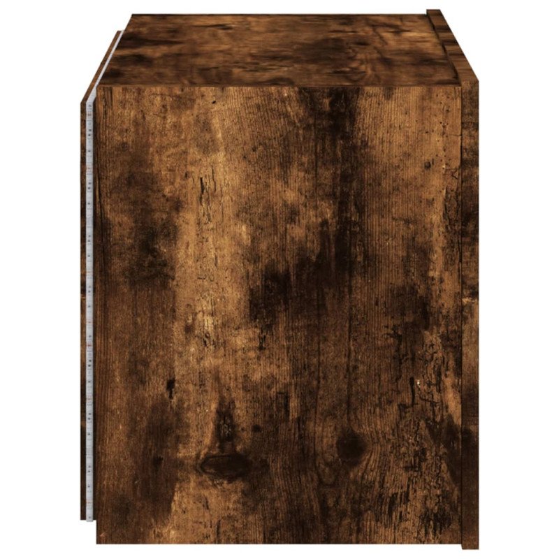 vidaXL TV nástenná skrinka s LED svetlami dymový dub 60x35x41 cm