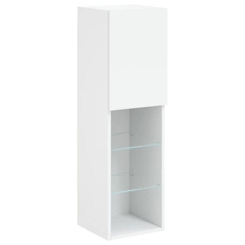 vidaXL TV skrinky s LED svetlami 2 ks biele 30,5x30x102 cm