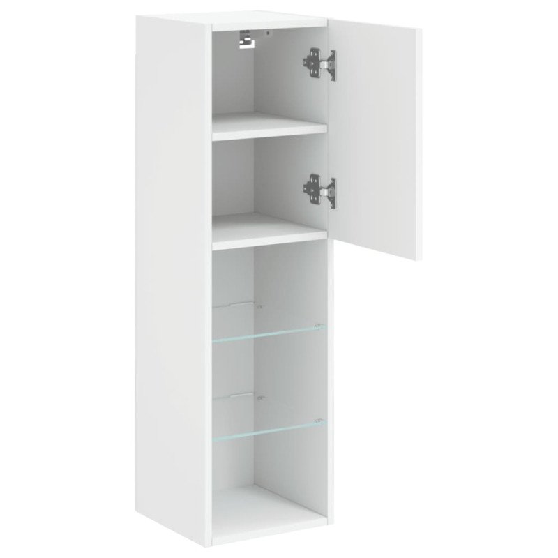 vidaXL TV skrinky s LED svetlami 2 ks biele 30,5x30x102 cm