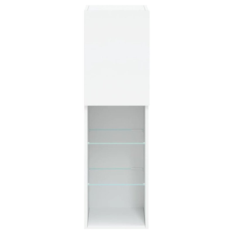 vidaXL TV skrinky s LED svetlami 2 ks biele 30,5x30x102 cm