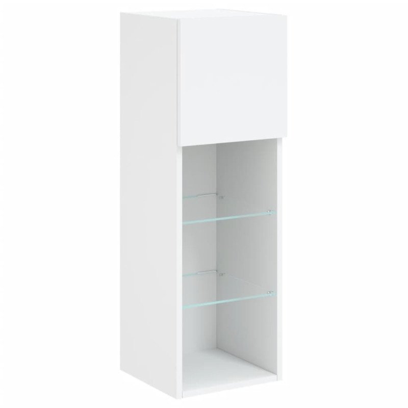 vidaXL TV skrinky s LED svetlami 2 ks biele 30,5x30x90 cm