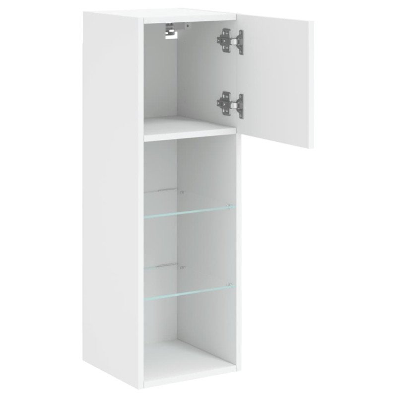 vidaXL TV skrinky s LED svetlami 2 ks biele 30,5x30x90 cm