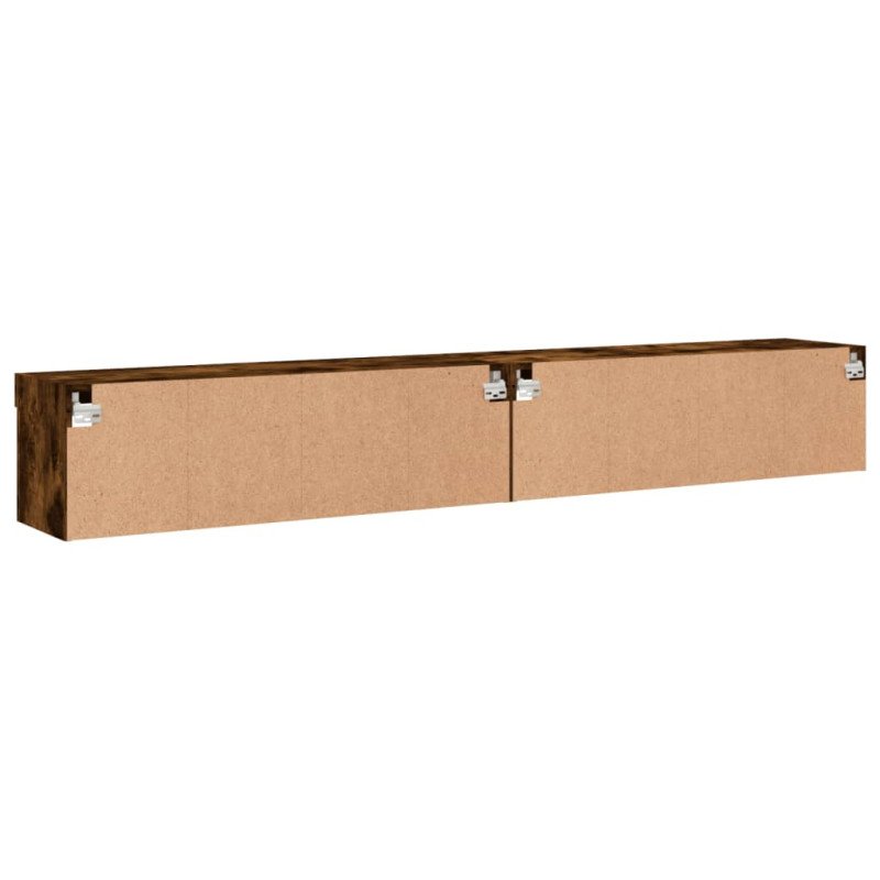 vidaXL TV skrinky s LED svetlami 2 ks dymový dub 100x30x30 cm