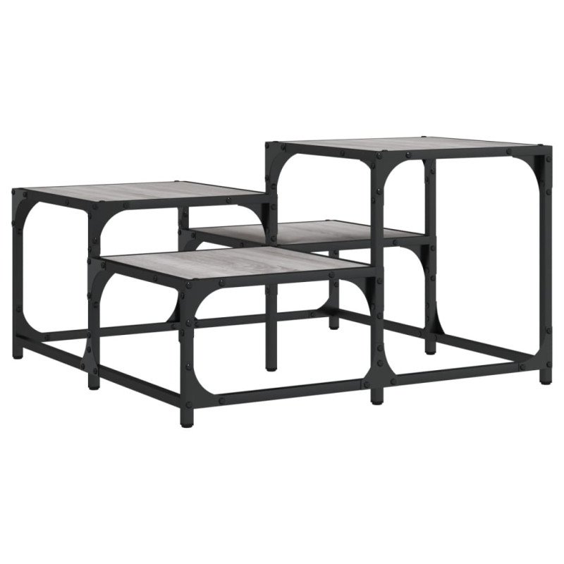 vidaXL Konferenčný stolík sivý sonoma 68x68x40 cm kompozitné drevo