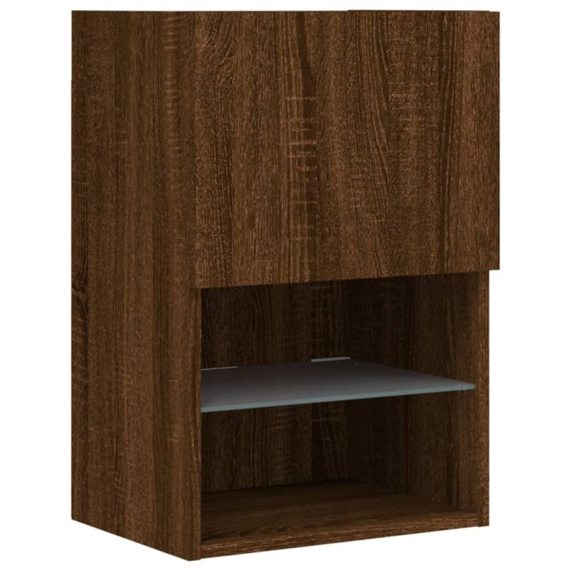 vidaXL TV skrinky s LED svetlami 2 ks hnedý dub 40,5x30x60 cm